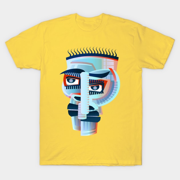 Face Abstract Art T-Shirt by KVKStudios2